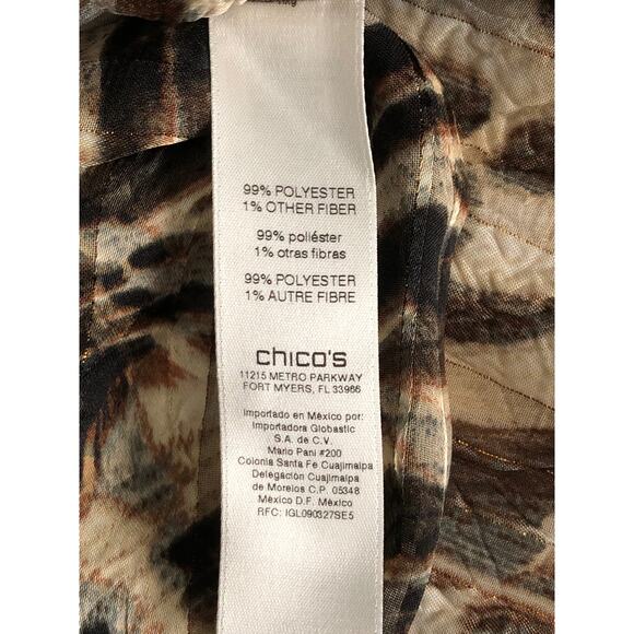 Chico's Women's Size 1 (M/8) Aviana Striped Leopard Print Top - Picture 6 of 7